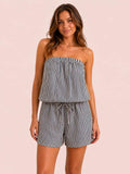STRIPE Luxury playsuit sizes 8 to 24 – NAVY