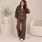 LEXIE LUXURY KNIT SET WITH GOLD BUTTON DETAIL