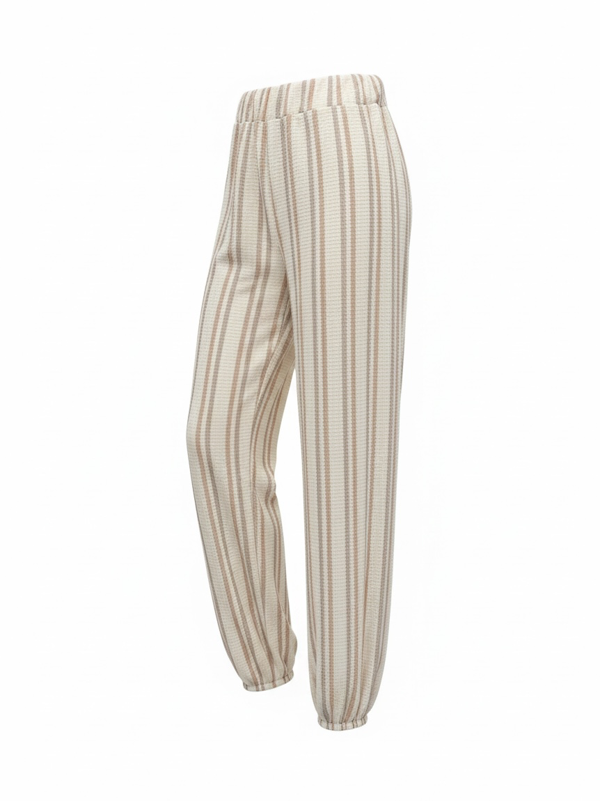 KELLY Set with gold button detail - NEUTRAL STRIPE