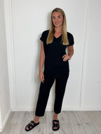 CARLY V Neck Set in BLACK sizes 8 to 24