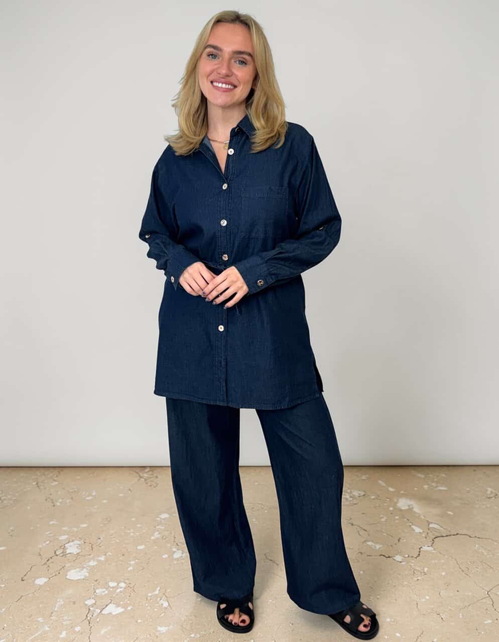 LILY 2 piece safari shirt set – DENIM