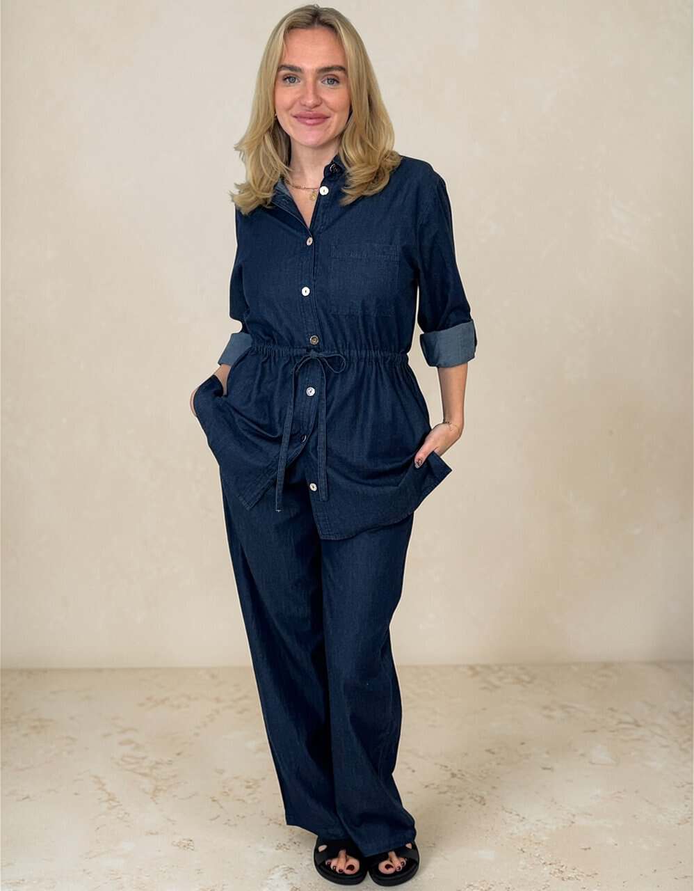 LILY 2 piece safari shirt set – DENIM