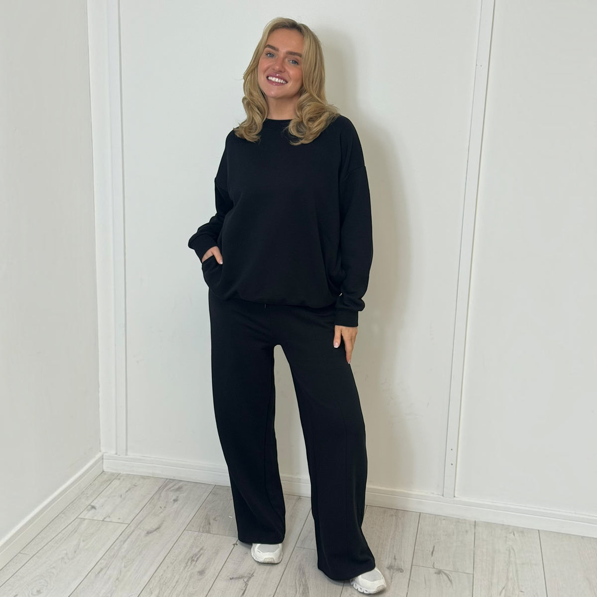 HARLEY set with wide Leg trouser – BLACK