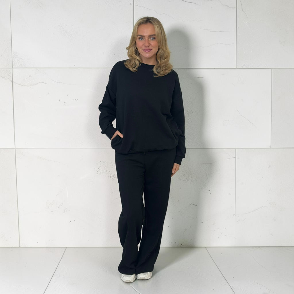 HARLEY set with wide Leg trouser – BLACK