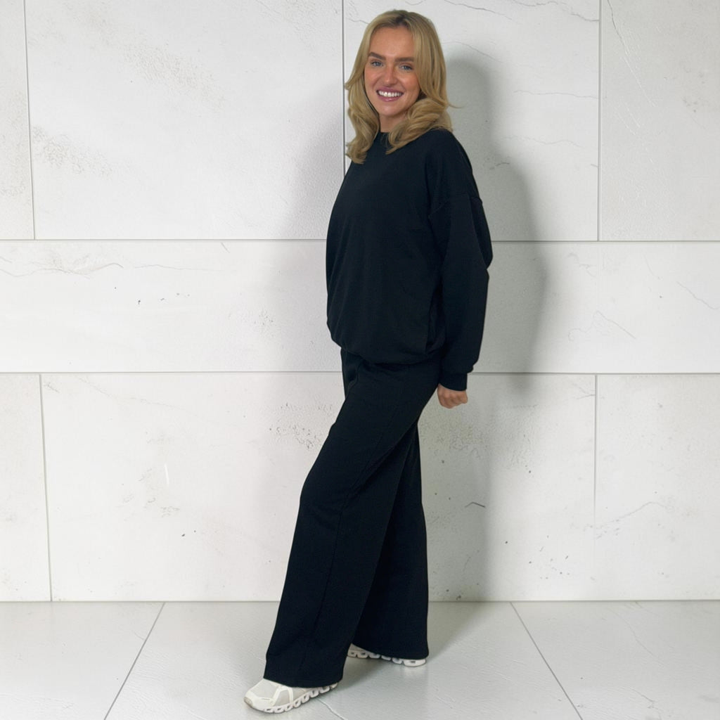 HARLEY set with wide Leg trouser – BLACK