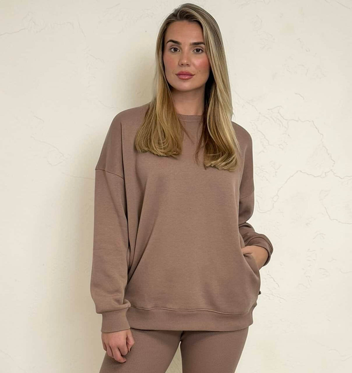 AMBER Crew neck Sweatshirt and Legging Set – Mocha sizes 8 to 22