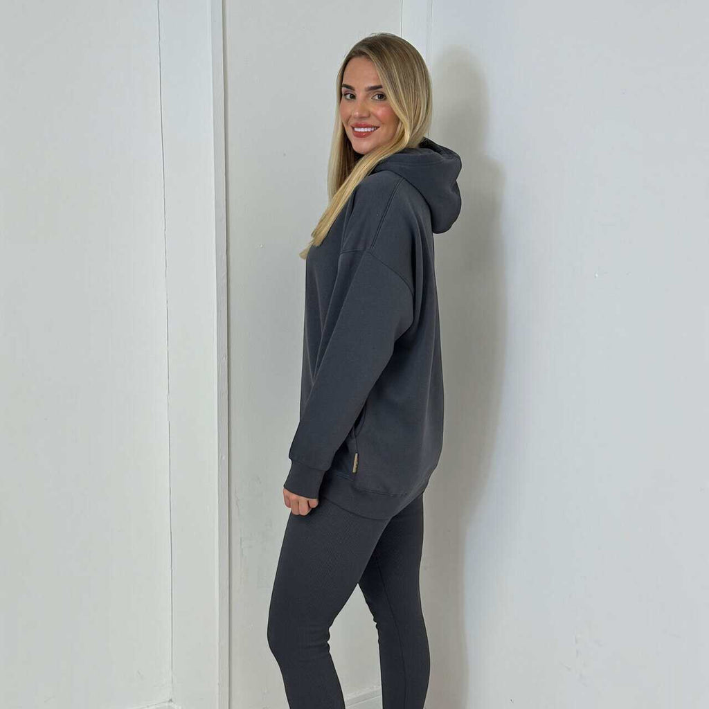 VARSITY Oversize Hoody and legging Set – CHARCOAL