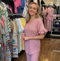 CARLY Frill sleeve – PINK