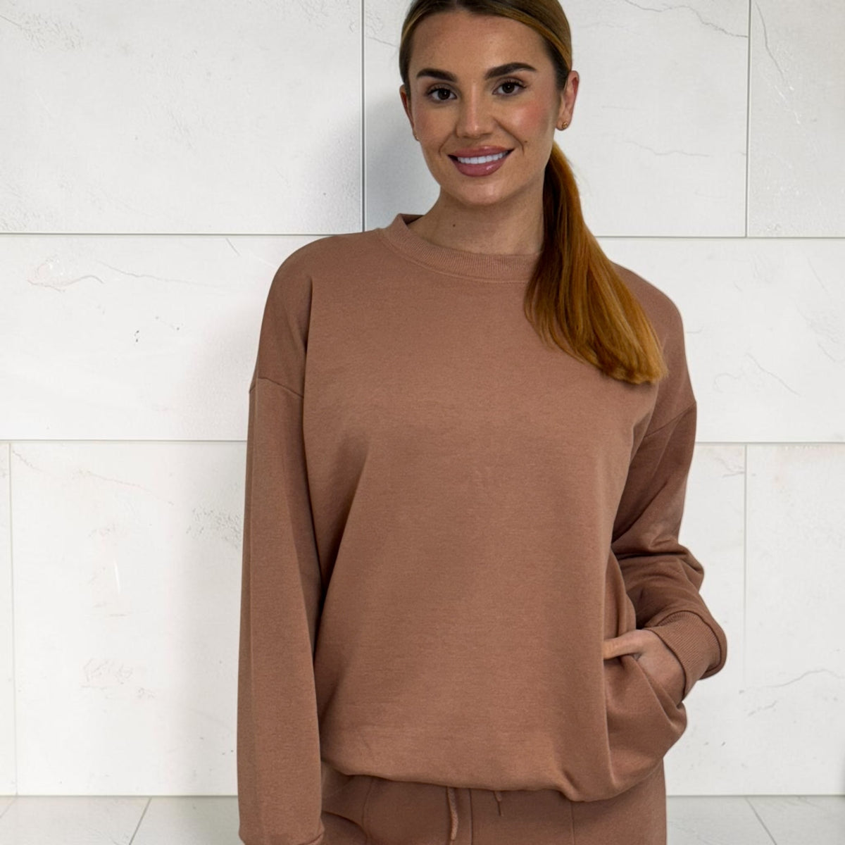HARLEY set with wide leg trouser – Mocha