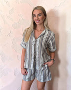 ESSIE Lurex Tie front short set sizes 8 to 20