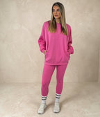 AMBER Crew neck Sweatshirt and Legging Set – PINK sizes 8 to 22