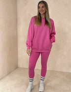 AMBER Crew neck Sweatshirt and Legging Set – PINK sizes 8 to 22