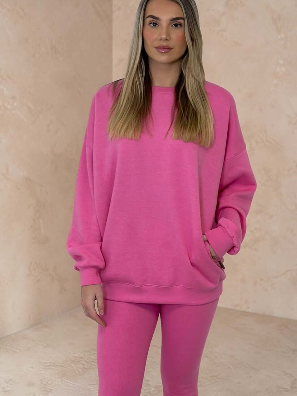 AMBER Crew neck Sweatshirt and Legging Set – PINK sizes 8 to 22