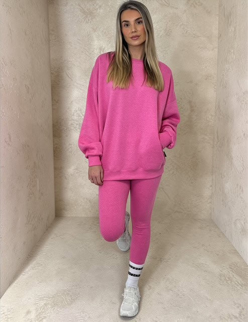 AMBER Crew neck Sweatshirt and Legging Set – PINK sizes 8 to 22