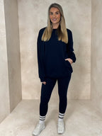 AMBER Crew neck Sweatshirt and Legging Set – Navy sizes 8 to 22