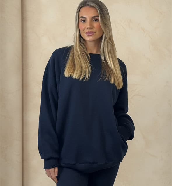 AMBER Crew neck Sweatshirt and Legging Set – Navy sizes 8 to 22