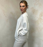 AMBER Crew neck Sweatshirt and Legging Set – Grey Melange sizes 8 to 22