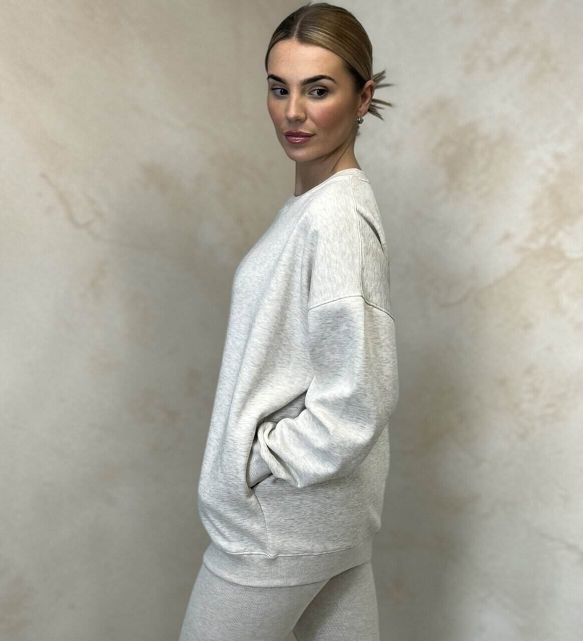 AMBER Crew neck Sweatshirt and Legging Set – Grey Melange sizes 8 to 22
