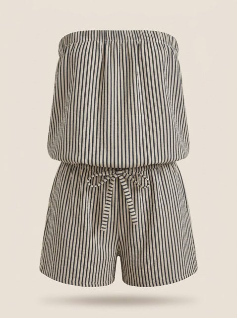 STRIPE Luxury playsuit sizes 8 to 24 – NAVY