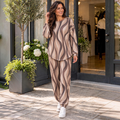 KELLY SET WITH GOLD BUTTON DETAIL - BROWN