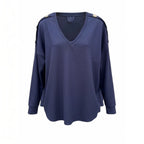 CARLY Set with gold button detail - NAVY