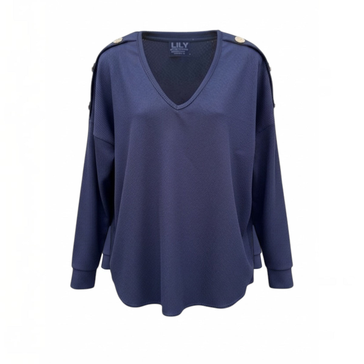 CARLY Set with gold button detail - NAVY
