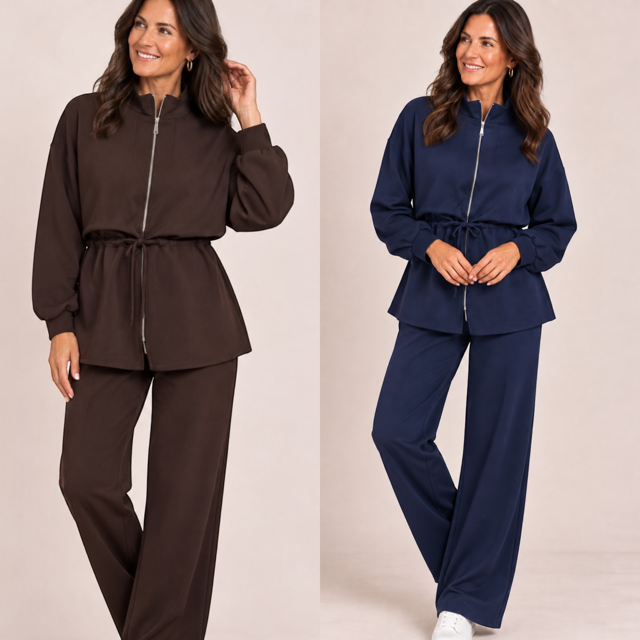 SYLVIE Jacket set with wide leg trouser