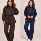 SYLVIE Jacket set with wide leg trouser