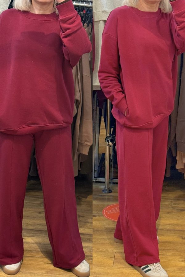 HARLEY wide leg set sizes 8 to 20 - WINE