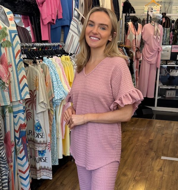 CARLY Frill sleeve - PINK