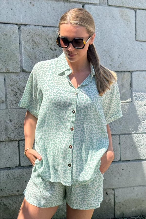 CAPRI shirt and short set - SOFT SAGE