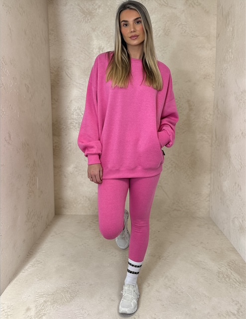 AMBER Crew neck Sweatshirt and Legging Set - PINK sizes 8 to 22