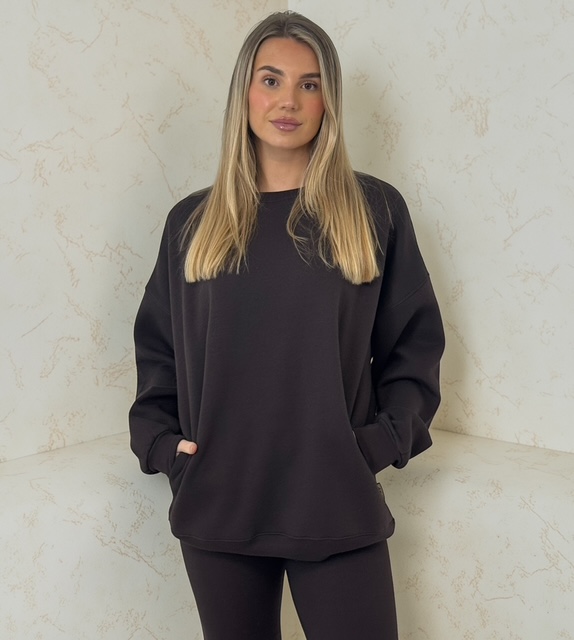 AMBER Crew neck Sweatshirt and Legging Set - BROWN sizes 8 to 22