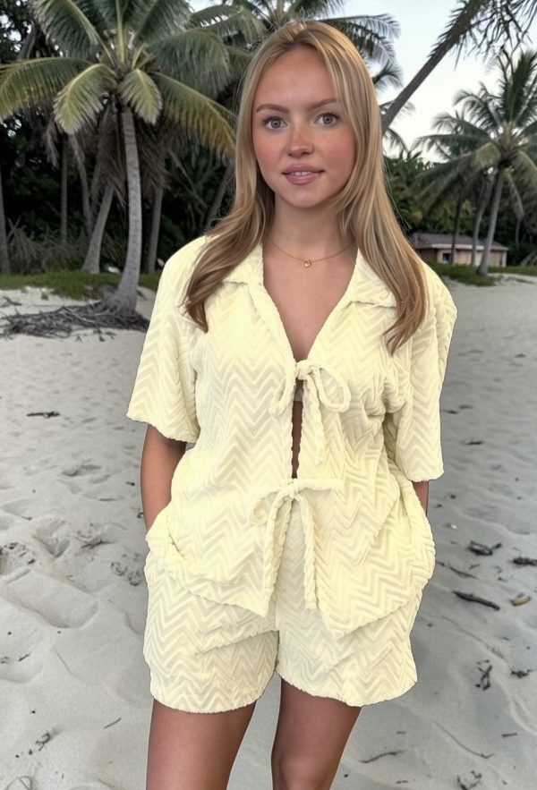 Luxury RIVIERA Short Set - Buttermilk