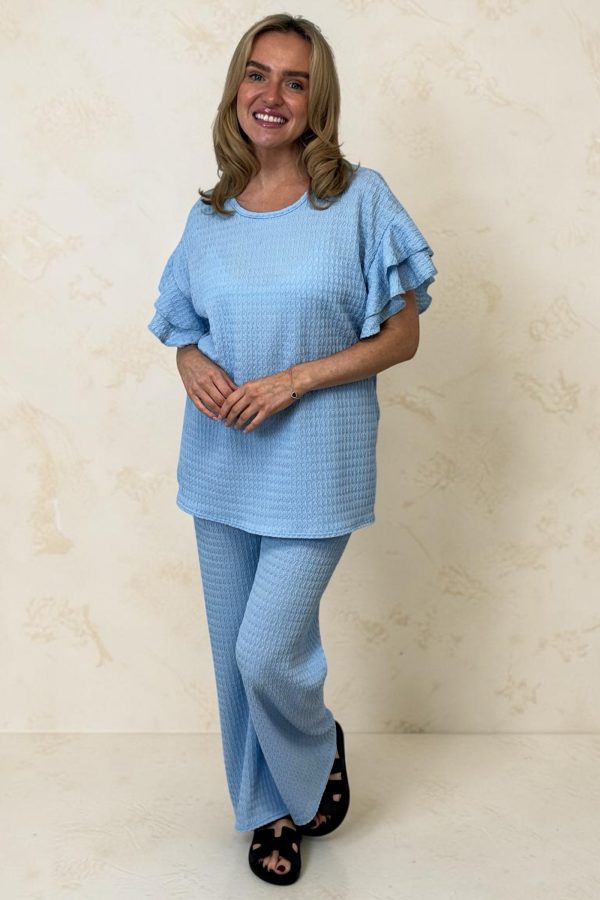 Willow frill sleeve set - BLUE