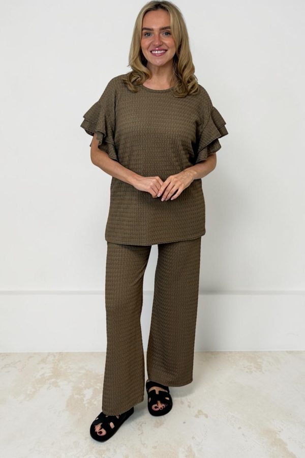 Willow frill sleeve set - MOCHA