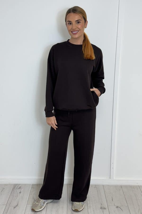 HARLEY wide leg set sizes 8 to 20 - BROWN