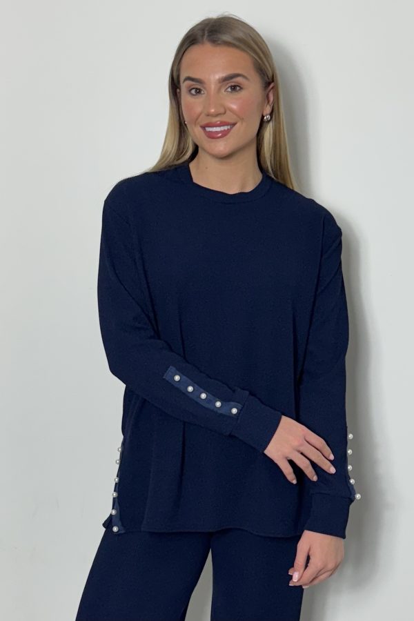 Polly Pearl detail set sizes 8 to 24 - NAVY